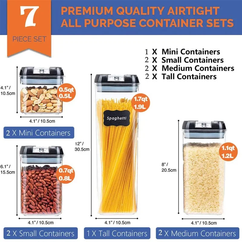 Airtight Food Storage Container Set - 7Pcs