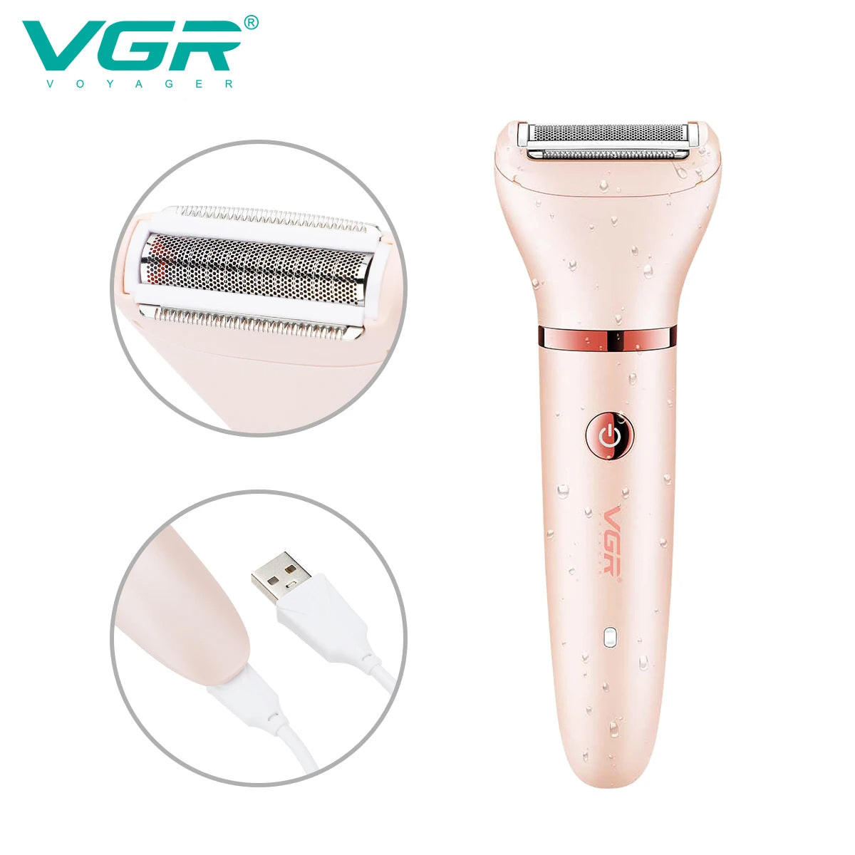 VGR V-735 3-in-1 Epilator – Rechargeable Lady Shaver, Callus Remover & Hair Removal Device