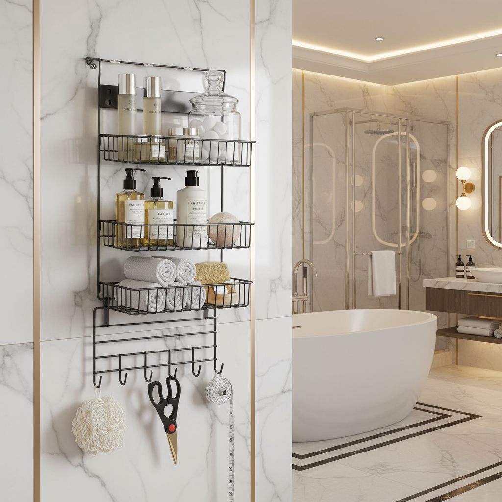 Multi-Purpose 3-Tier Wall Organizer Rack With Hooks