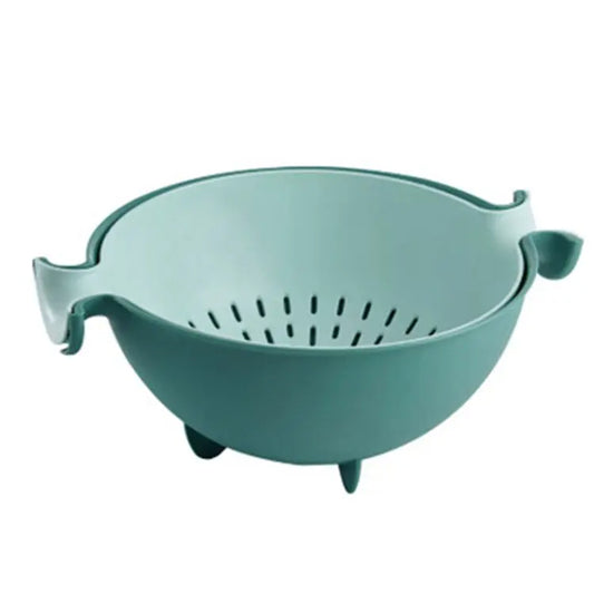 Colorful 2-in-1 Double Storage Basket - Vegetable Sink Colander & Rotary Fruit Dishwashing Basket