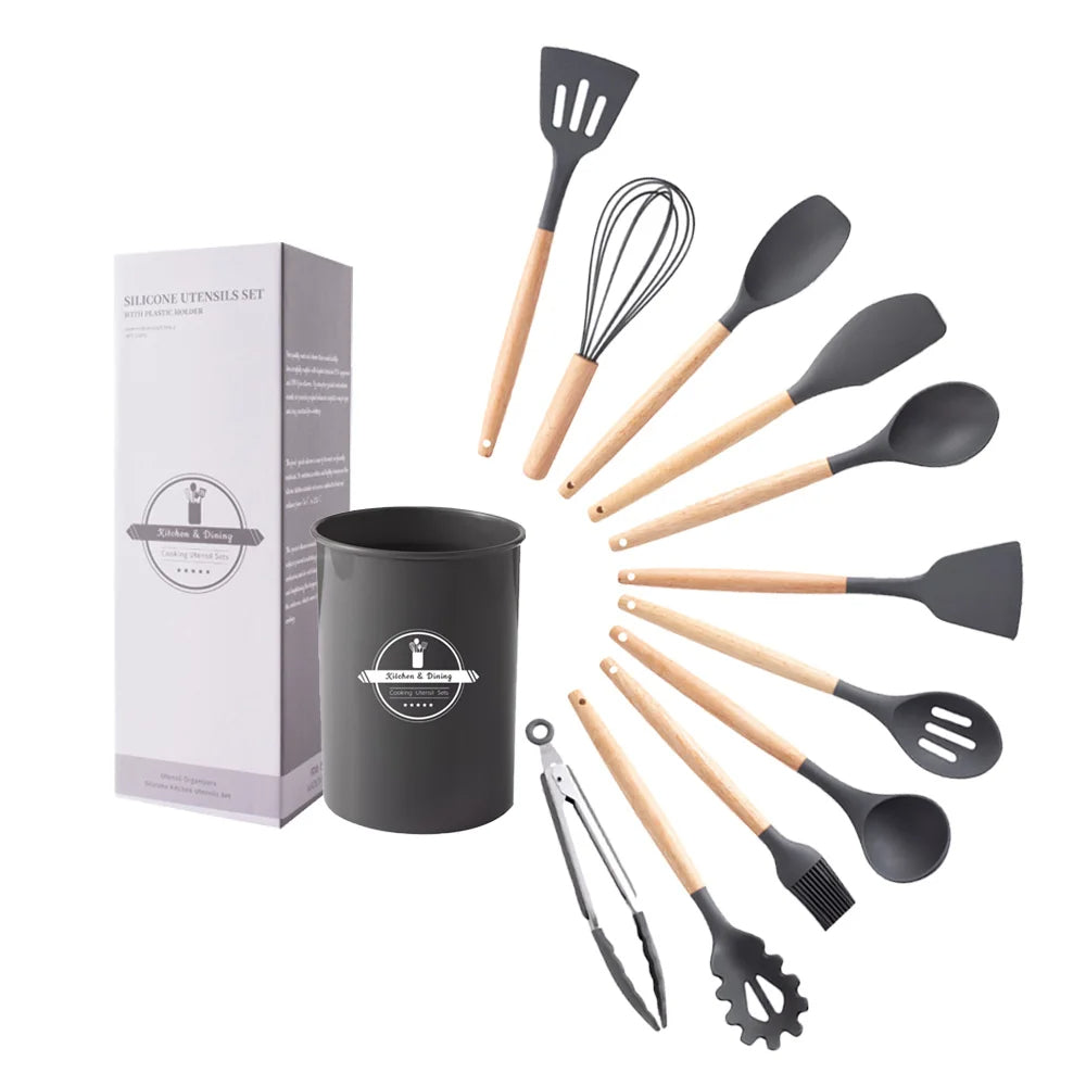 11 Pieces Non-Stick Silicone Kitchen Utensil Set