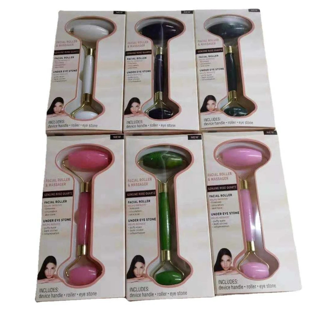 Jade Roller Double-Headed Facial Massager