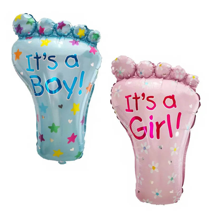 “It’s a Girl” & “It’s a Boy” Foil Balloons – Baby Feet Gender Reveal Balloons for Baby Showers & Birthdays