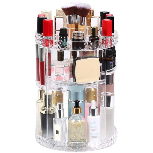 360° Rotating Large Capacity Cosmetic Storage Box – 5-Layer Adjustable Makeup Organizer