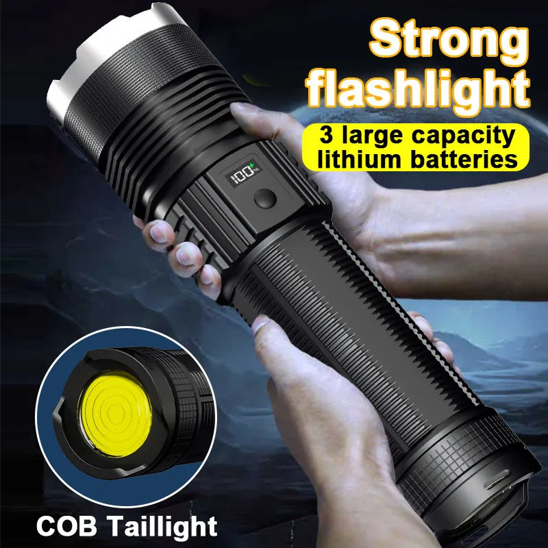 Zoomable Waterproof Long-Range Diving Rechargeable Laser LED Flashlight