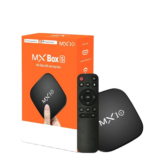 Android TV Box MX10 – 4K Smart Set-Top Box with Quad-Core Processor, 1GB RAM + 8GB ROM, Wi-Fi