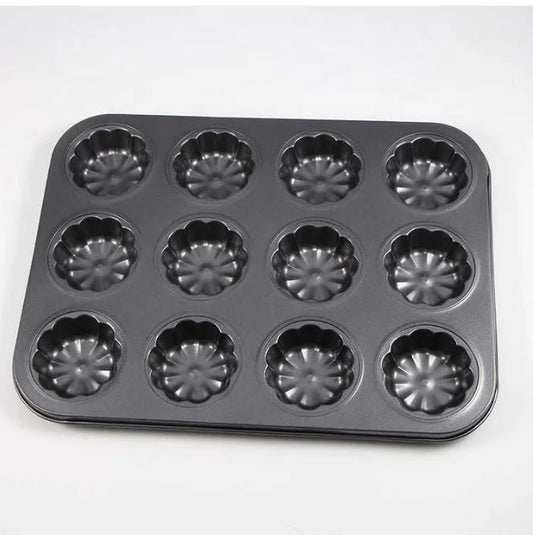 12-Cavity Carbon Steel Flower Shape Baking Mold