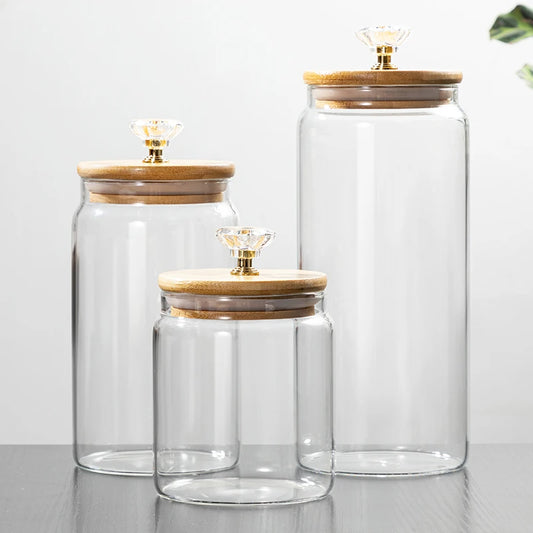 Classic Borosilicate Glass Food Storage Jar - Round Sealed Kitchen Jar