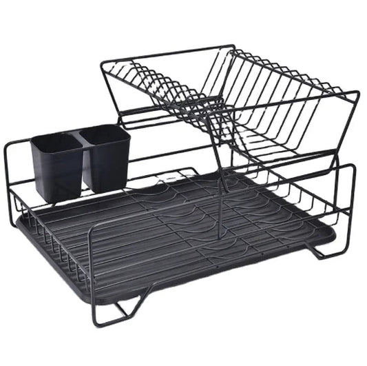 Simple 2-Tier Dish Drying Rack - Kitchenware Storage Holder