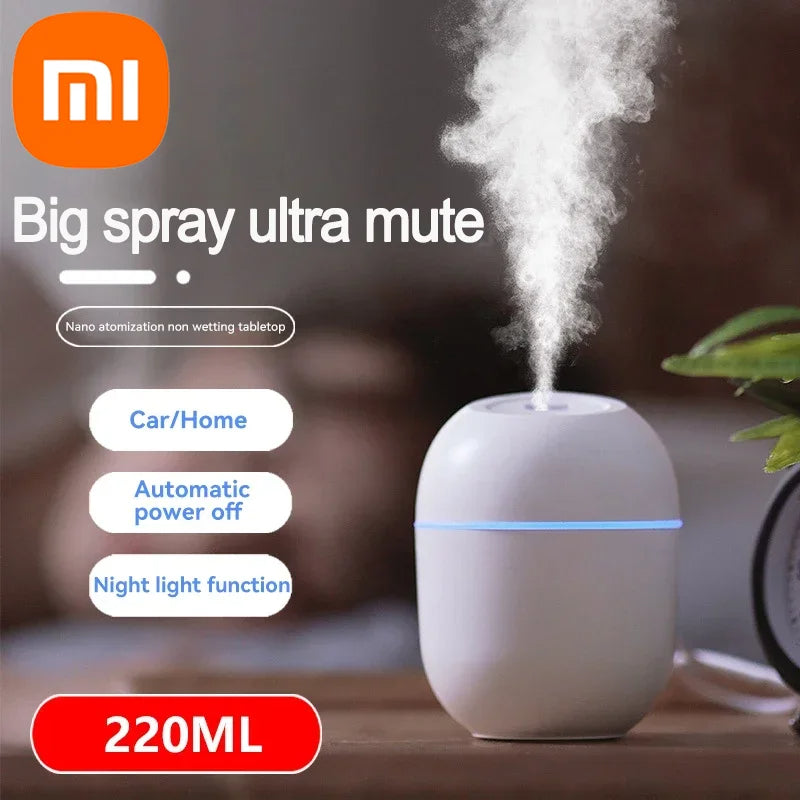 Air Humidifier with LED Ambient Light – USB Rechargeable Aromatherapy Essential Oil Diffuser and Air Purifier