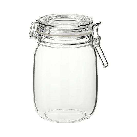 Small Airtight Glass Jars with Ceramic Lids - Glass Storage Jars with Clips and Mats