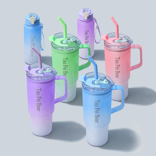 Gradient Color Portable 3-in-1 Sports Water Bottle