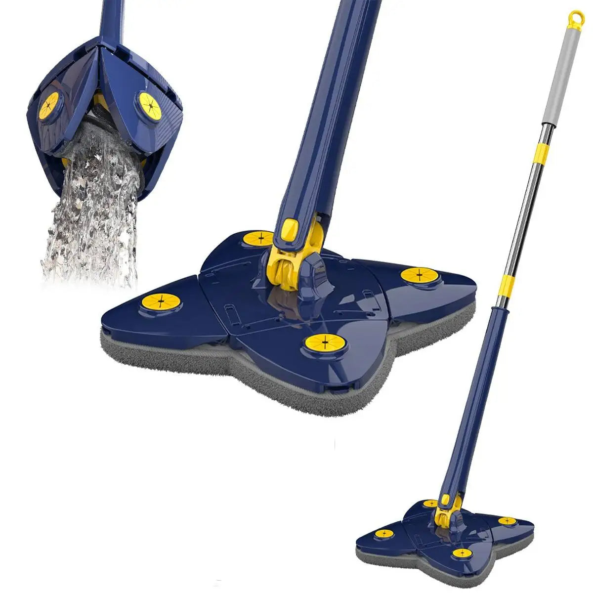 Clover-Shaped 360 Degree Rotating Self-Squeeze Mop