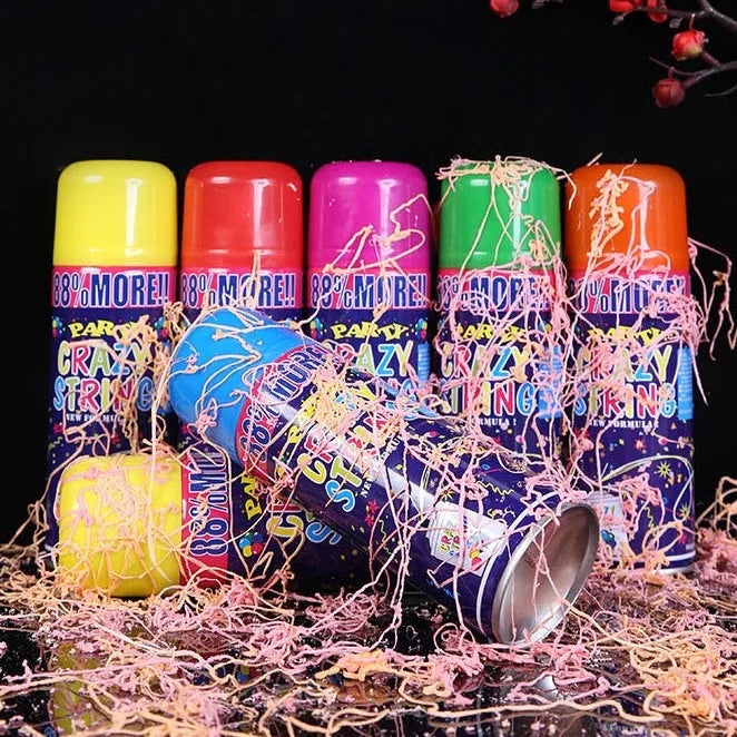 Colorful Crazy String Spray – Multicolor Party Ribbon Spray for Birthdays & Celebrations