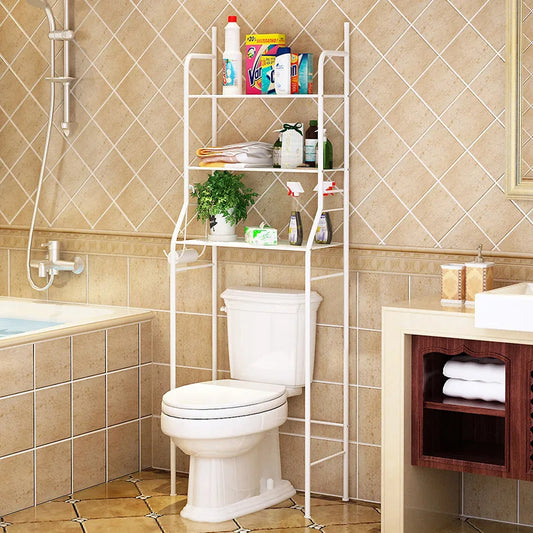 Simple Household Toilet Rack with Washing Machine Storage – Free Punch Bathroom Organizer