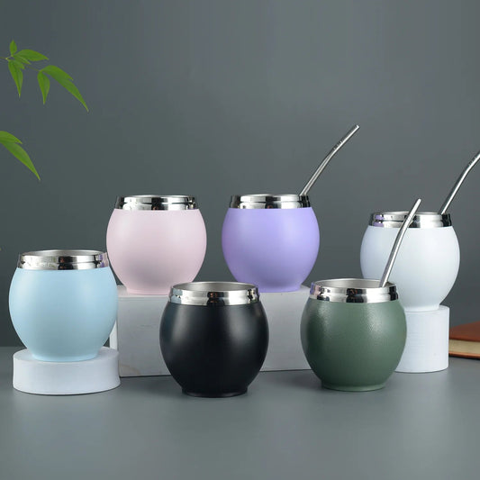 Luxury Leather Mate Cup With Bombilla - 261ml Type A