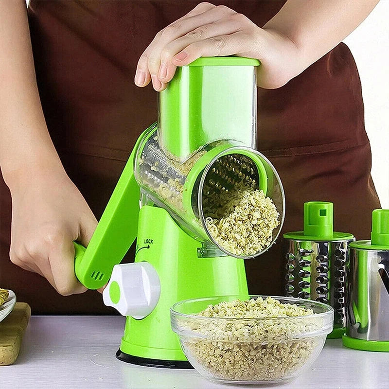 Manual Vegetable Cutter & Grater – Hand Crank