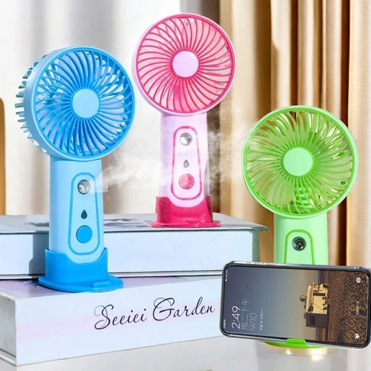 USB Rechargeable Handheld Mini Fan – Portable Spray Mist Fan for Home, Office & Travel