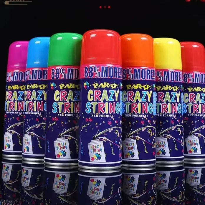 Colorful Crazy String Spray – Multicolor Party Ribbon Spray for Birthdays & Celebrations