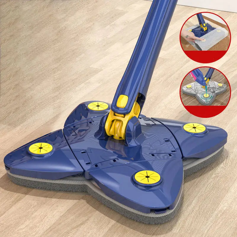 Clover-Shaped 360 Degree Rotating Self-Squeeze Mop
