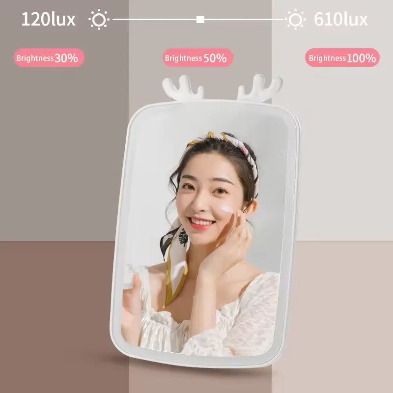 Rechargeable USB LED Makeup Mirror – Handheld & Vanity-Style for Home Use