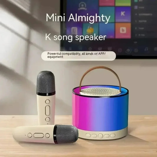 K52 Wireless Bluetooth Speaker with 1 Microphones and RGB Lights – Portable Music Player & Karaoke Machine for Kids and Home Use