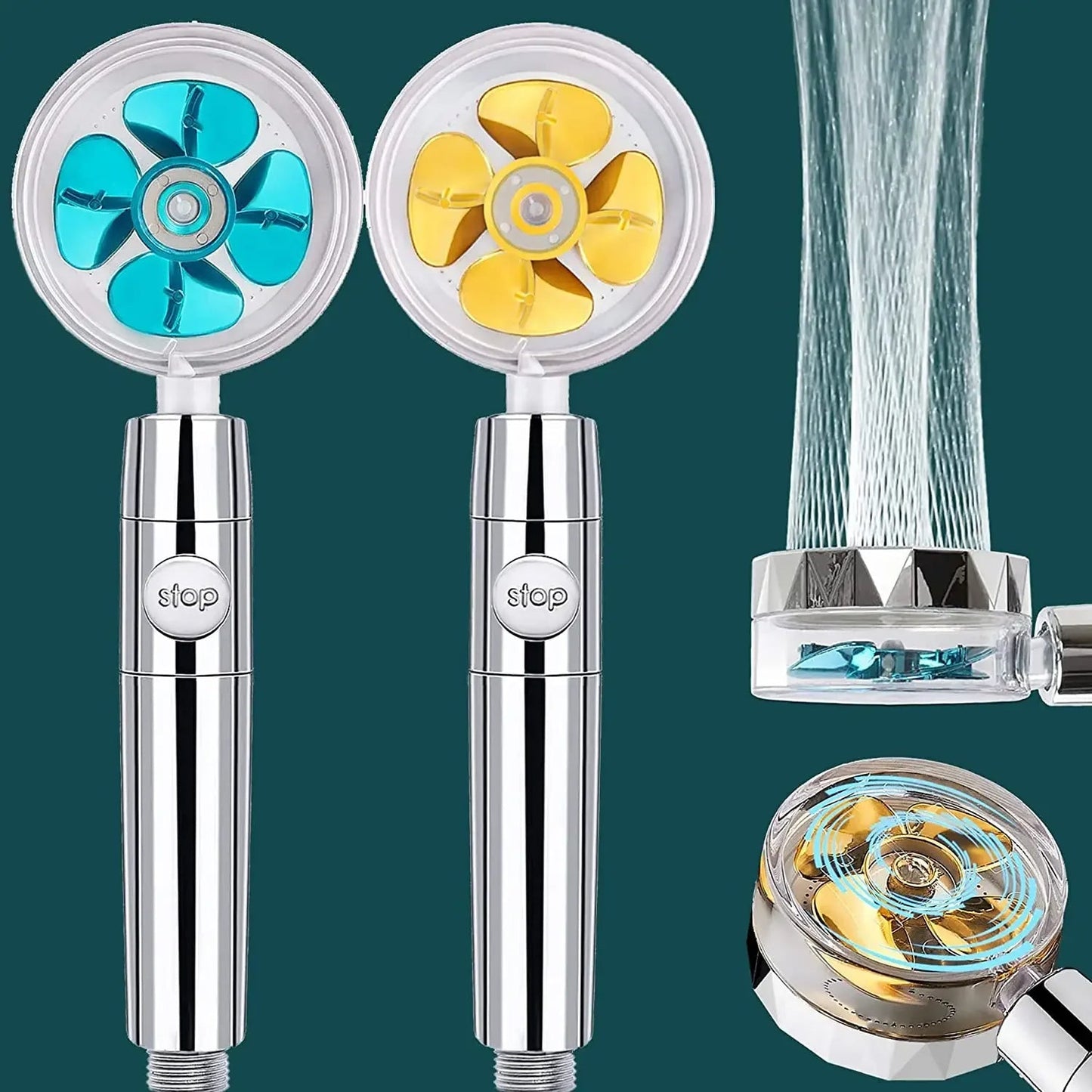 360 Degree Rotating Turbocharged Shower Head