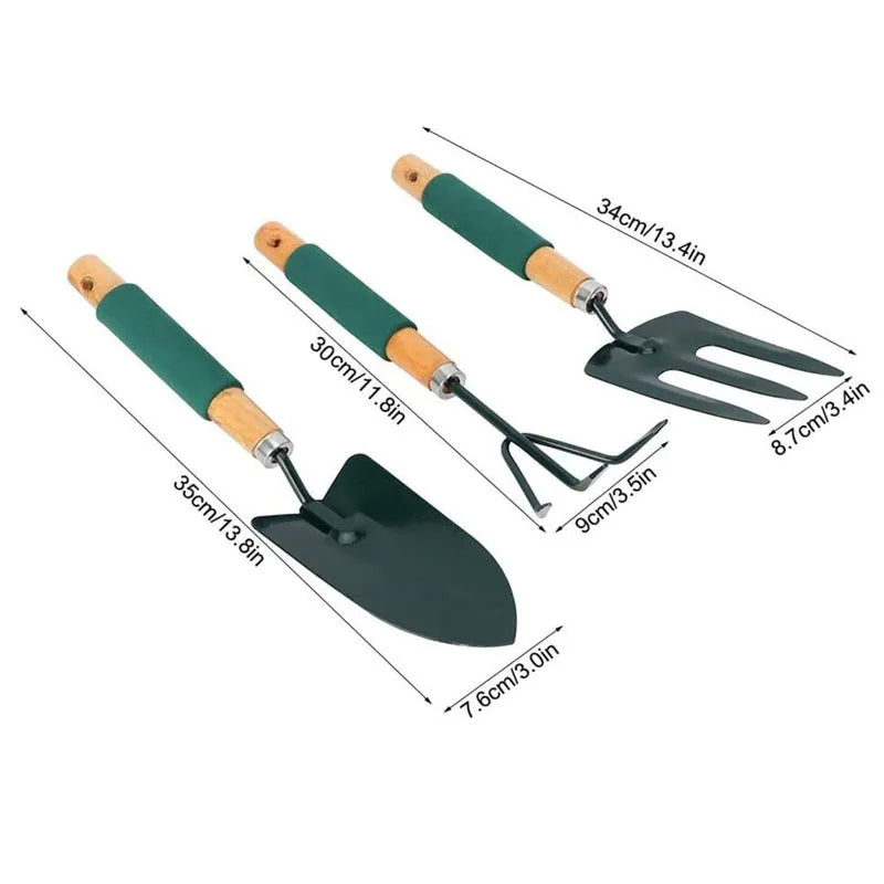 Heavy-Duty Gardening Tool Set - 3 Pcs