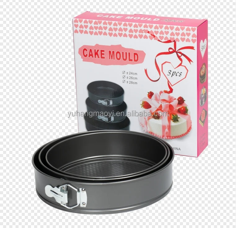 Non-Stick Cake Mold Set – Round, Heart & Square Baking Pans (18cm to 28cm)