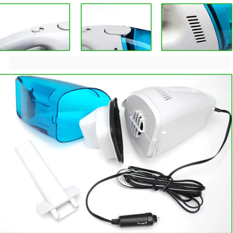 12V 60W Car Vacuum Cleaner - Portable Handheld Wet & Dry Mini Cleaner