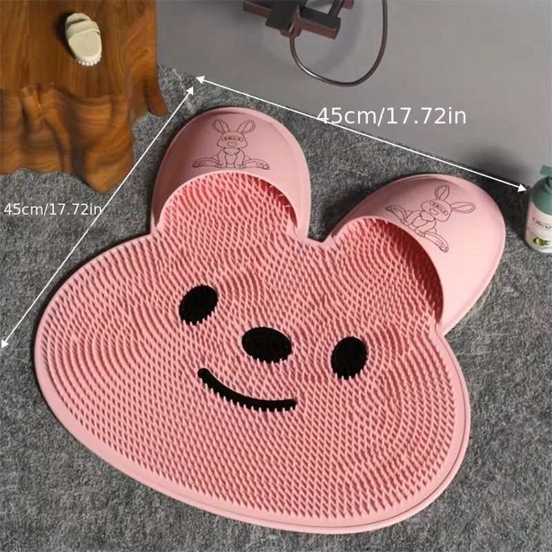 Silicone Foot Scrubber Mat – Non-Slip Shower Massager with Suction Cups & Wall Mount