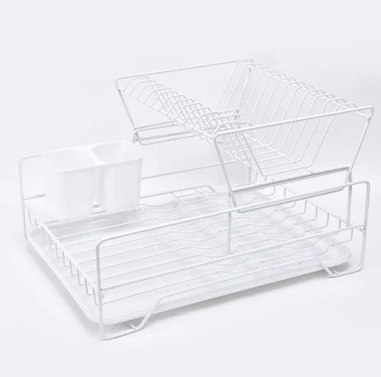 Simple 2-Tier Dish Drying Rack - Kitchenware Storage Holder