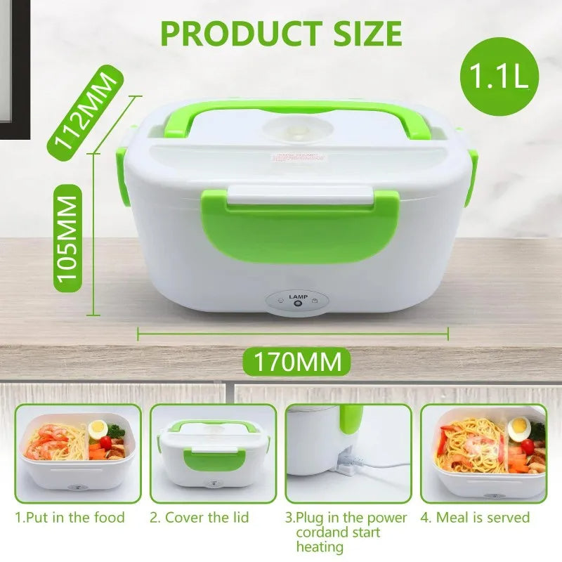 Electric Heated Lunch Box – Portable Food Warmer with Carry Bag