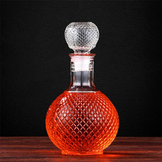 Crystal Round Whiskey Decanter with Ball Shape