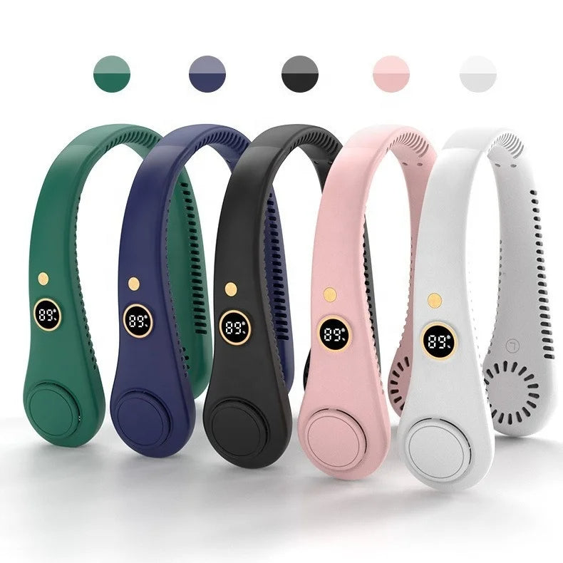 Wearable Neck Fan – USB Rechargeable Portable Cooling Fan for Outdoor Use
