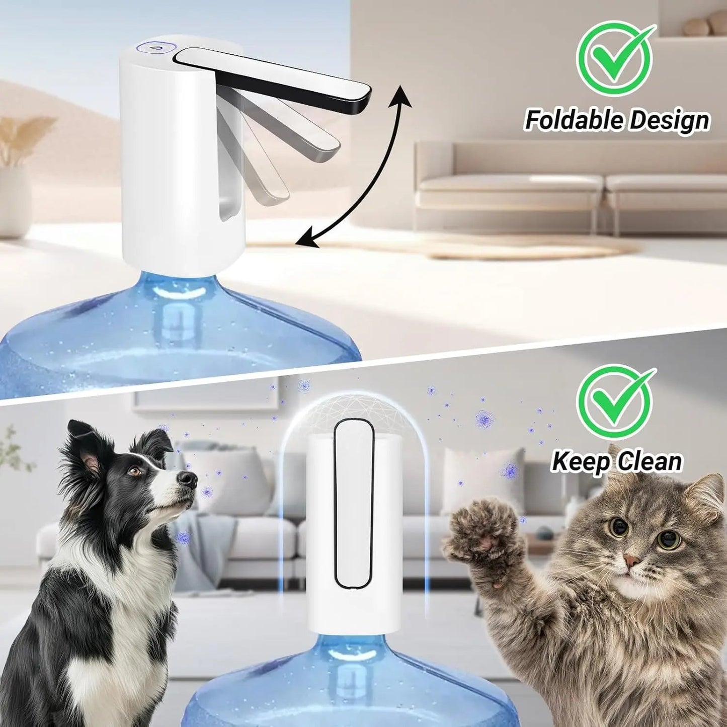 Foldable Electric Water Pump – Portable & Rechargeable Water Dispenser