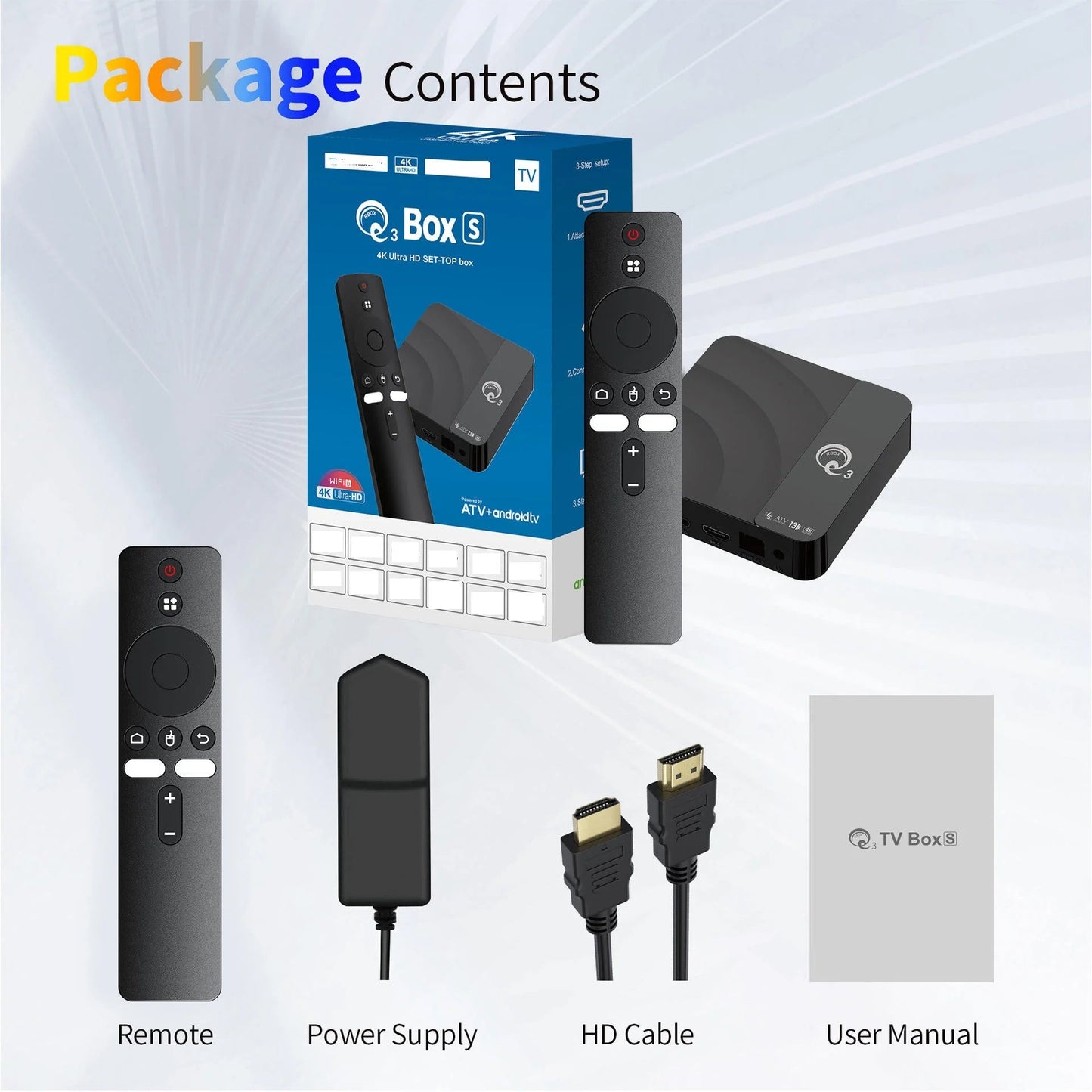 Android TV Box – 4K HD Smart Set-Top Box with Voice Remote, Quad-Core, 1GB RAM + 8GB ROM, Dual-Band Wi-Fi & Bluetooth