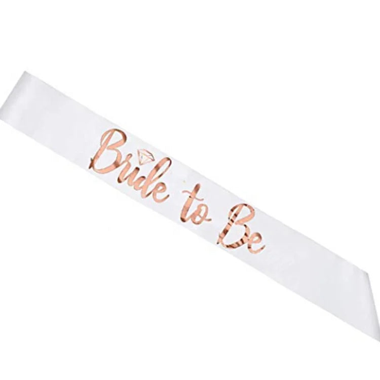 Rose Gold Bride Headband & "Bride to Be" Sash Set – Bachelorette Party Decoration Kit