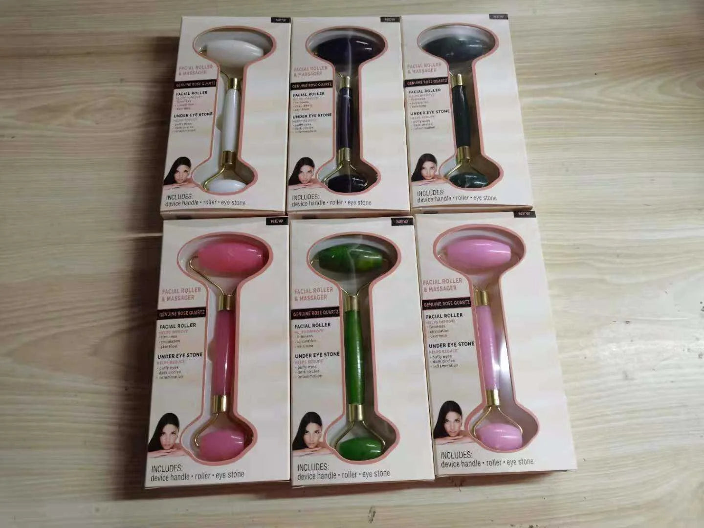 Jade Roller Double-Headed Facial Massager