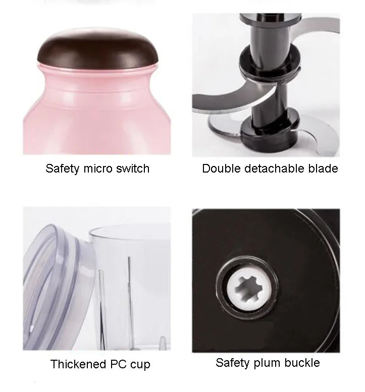 600ml Electric Food Processor – Multifunction Baby Food Blender, Juicer & Chopper