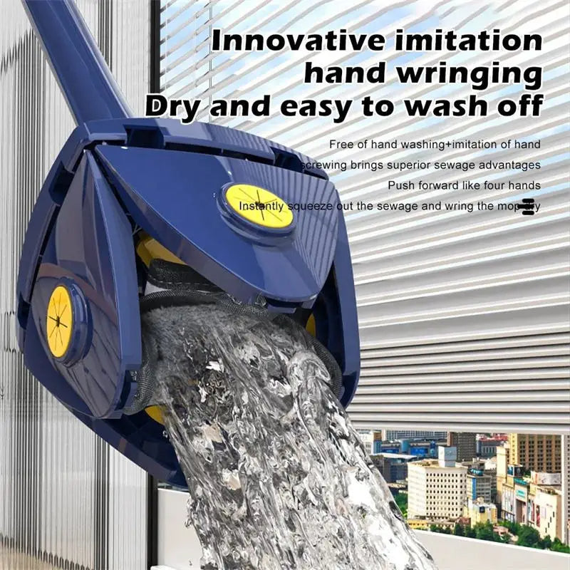 Clover-Shaped 360 Degree Rotating Self-Squeeze Mop