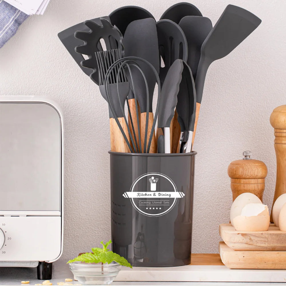 11 Pieces Non-Stick Silicone Kitchen Utensil Set