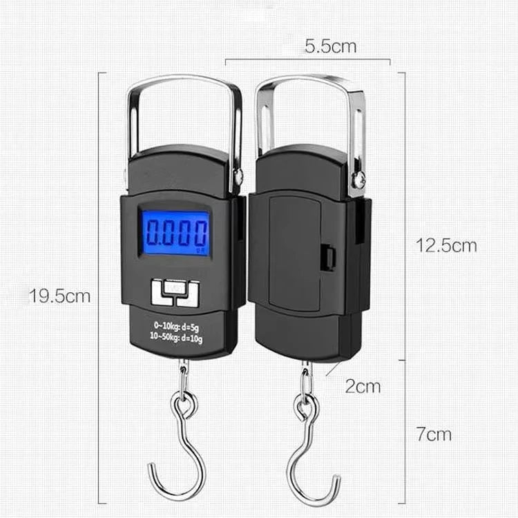Portable Digital Luggage Scale – 50kg Electronic Travel Hanging Scale