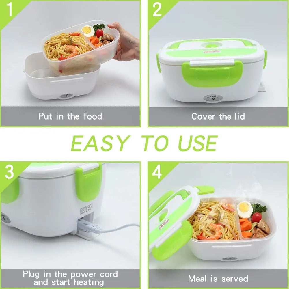 Electric Heated Lunch Box – Portable Food Warmer with Carry Bag