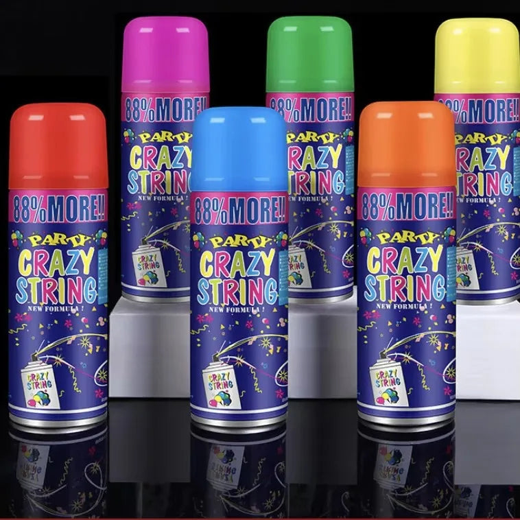 Colorful Crazy String Spray – Multicolor Party Ribbon Spray for Birthdays & Celebrations