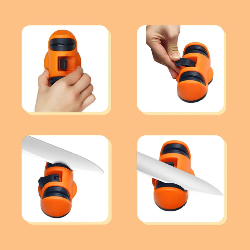 Magnetic Knife Sharpener – For Straight & Serrated Knives and Scissors