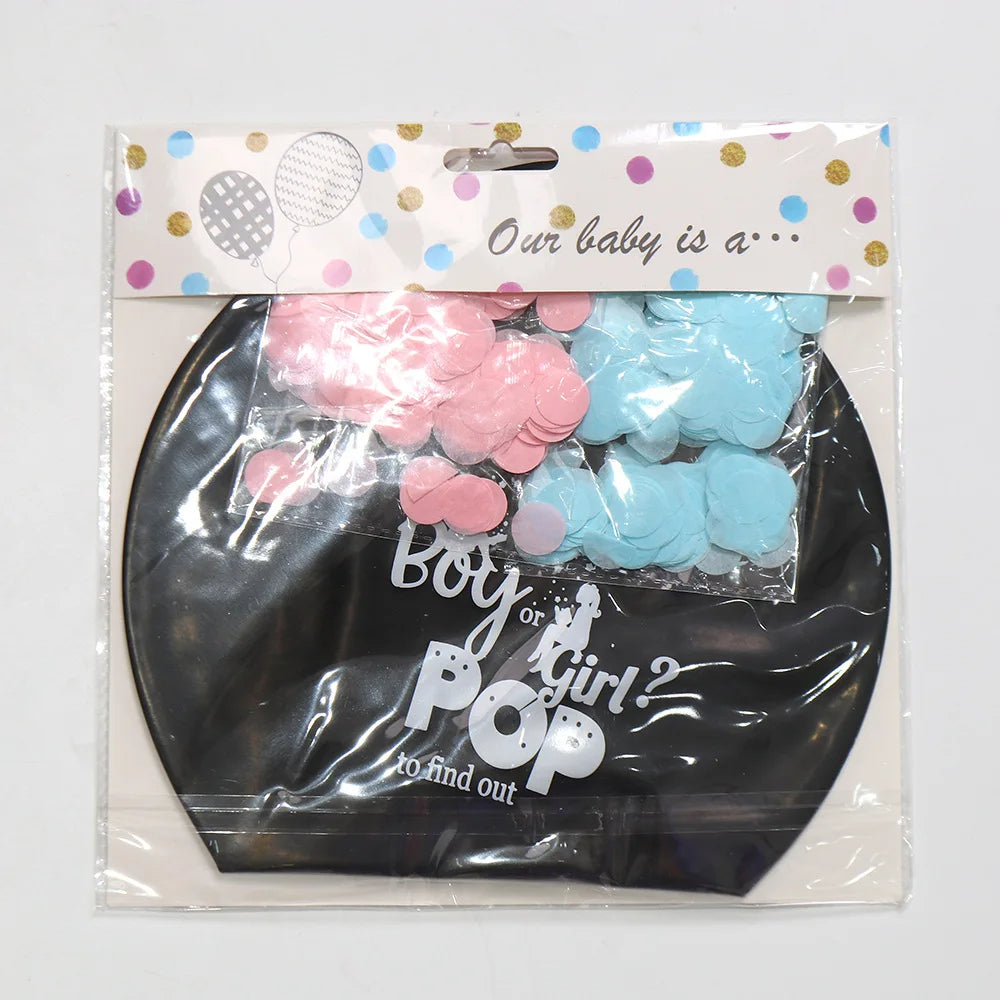 "Boy or Girl?" Black Confetti Balloon – Gender Reveal Party Decoration for Baby Showers
