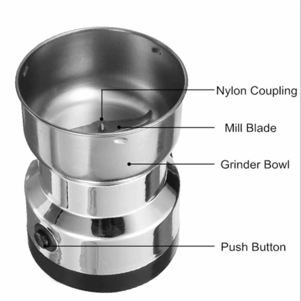 Coffee Bean Grinder – Stainless Steel Electric Mill for Ultra Fine Grains