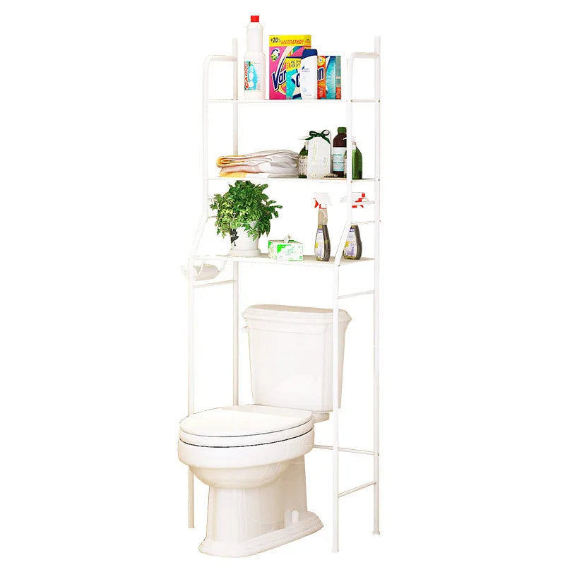 Simple Household Toilet Rack with Washing Machine Storage – Free Punch Bathroom Organizer