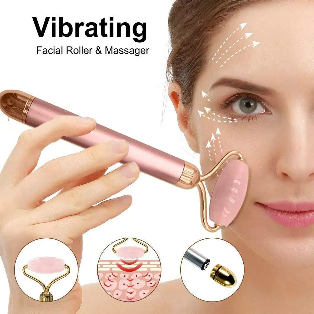 Phenitech Best-Selling Facial Handheld Massager – Natural Jade Roller for Face & Derma Roller